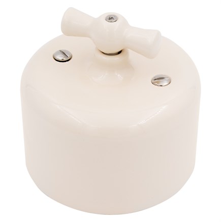 Выключатель поворотный, одинарный, керамика, ваниль, Jantera, JRO.0R01.CG03 - фото 110378