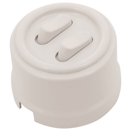 Выключатель клавишный, двойной, пластик, белый, Jantera, JCA.0K02.PG00 - фото 110403