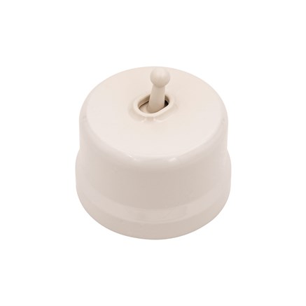 Выключатель/переключатель тумблерный, проходной, одинарный, пластик, ваниль, Jantera, JRE.0T11.PG03 - фото 110421