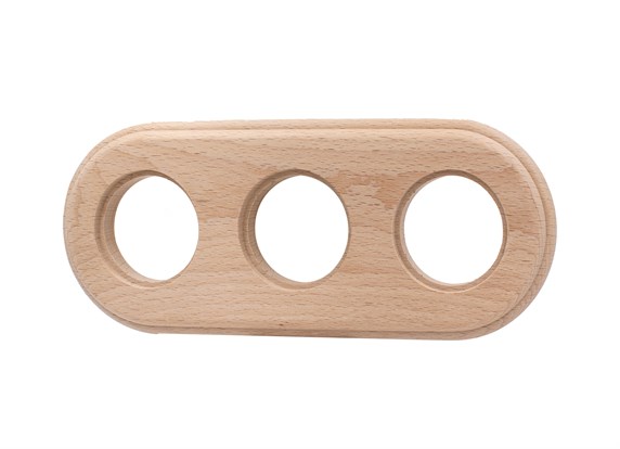 Рамка 3-местная круглая, D95 L235 H10, дерево, натуральное дерево, Jantera, JRO.2ON3.WM10 - фото 110460