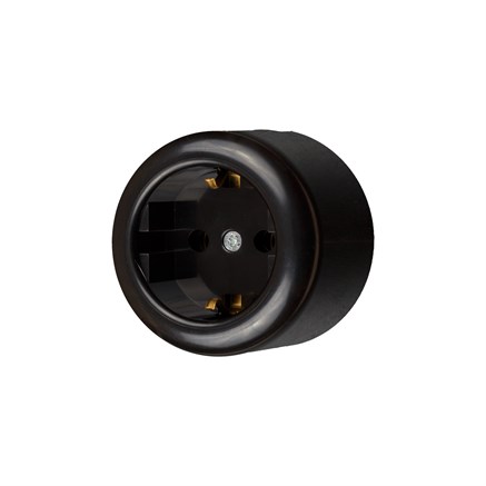 Розетка 1-местная, 220B, Schuco, евростандарт, керамика, черный, Jantera, JRO.1L61.CG01 - фото 110468