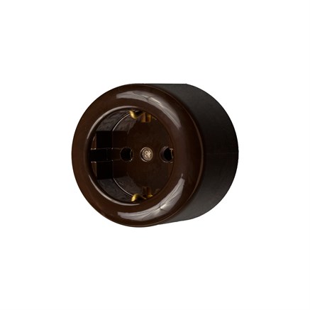 Розетка 1-местная, 220B, Schuco, евростандарт, керамика, коричневый, Jantera, JRO.1L61.CG02 - фото 110546