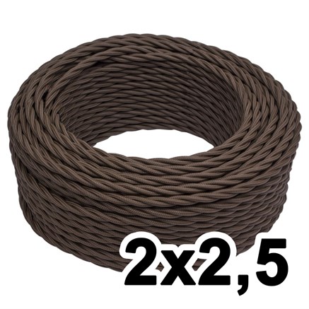 Витой провод двухжильный, 2х2.5, 220В, 50м, коричневый, Jantera, JTW.722.TM02.050 - фото 110627