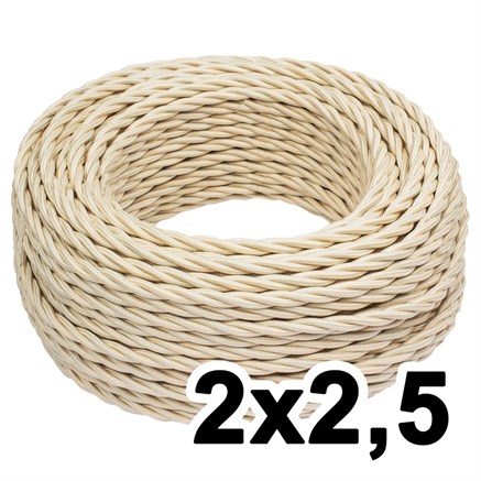 Витой провод двухжильный, 2х2.5, 220В, 50м, ваниль, Jantera, JTW.722.TM03.050 - фото 110628