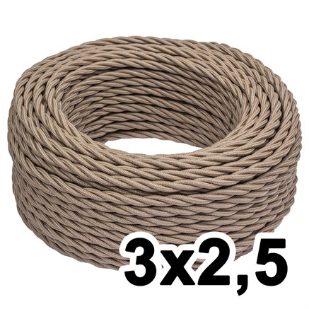 Витой провод трехжильный, 3х2.5, 220В, 50м, амбра, Jantera, JTW.732.TM06.050 - фото 110639