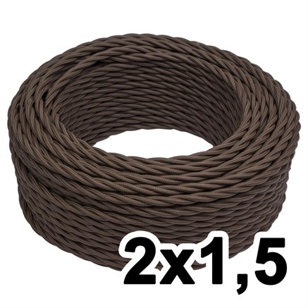 Витой провод двухжильный, 2х1.5, 220В, 10 м, коричневый, Jantera, JTW.721.TM02.010 - фото 110648