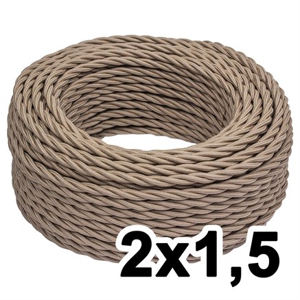 Витой провод двухжильный, 2х1.5, 220В, 20 м, амбра, Jantera, JTW.721.TM06.020 - фото 110658