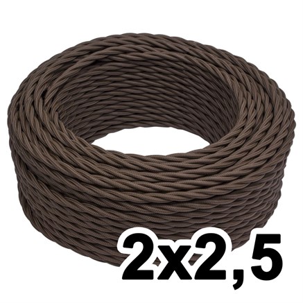 Витой провод двухжильный, 2х2.5, 220В, 10 м, коричневый, Jantera, JTW.722.TM02.010 - фото 110668