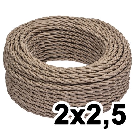 Витой провод двухжильный, 2х2.5, 220В, 20м, амбра, JTW.722.TM06.020 - фото 110678