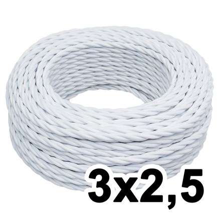 Витой провод трехжильный, 3х2.5, 220В, 10м, белый, Jantera, JTW.732.TM00.010 - фото 110700