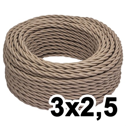 Витой провод трехжильный, 3х2.5, 220В, 20м, амбра, Jantera, JTW.732.TM06.020 - фото 110718