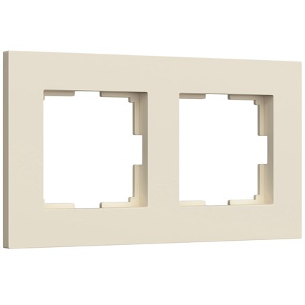 Рамка из поликарбоната на 2 поста Slab айвори софт W0022962 - фото 110772