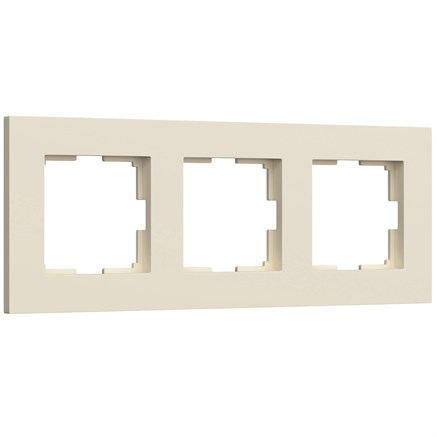 Рамка из поликарбоната на 3 поста Slab айвори софт W0032962 - фото 110778