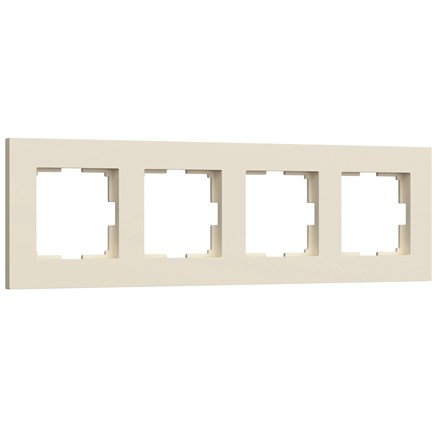 Рамка из поликарбоната на 4 поста Slab айвори софт W0042962 - фото 110786