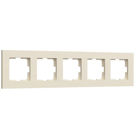 Рамка из поликарбоната на 5 постов Slab айвори софт W0052962 - фото 110792