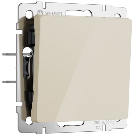 Выключатель одноклавишный проходной (айвори акрил) W1112043 - фото 110969