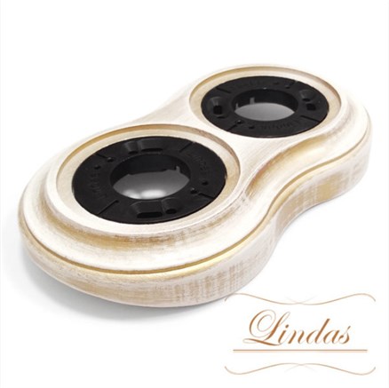 Рамка на бревно 2-х местная, Белый/золото Lindas 25666 - фото 111331