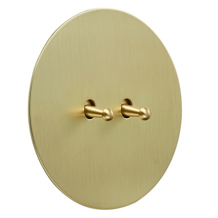 Выключатель 2х-тумблерный, проходной, золото, Salvador, EU040104A02 - фото 111510