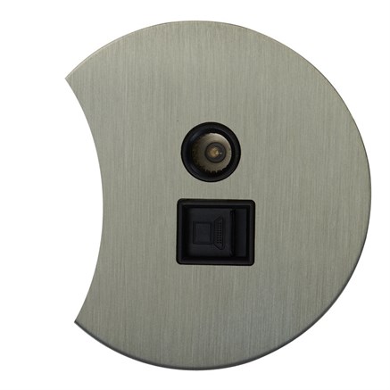 Розетка ТВ + компьютерная RJ45, никель, Salvador, EU010208 - фото 111551