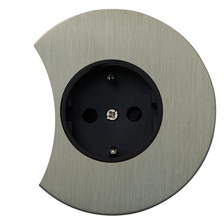 Розетка силовая 220В, никель, Salvador, EU010211 - фото 111554