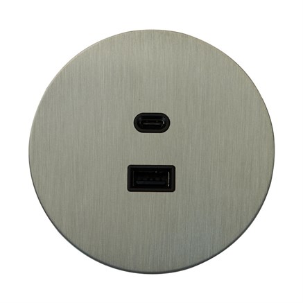 USB розетка (тип A+C), никель, Salvador, EU010112 - фото 111651