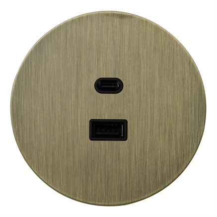 USB розетка (тип A+C), бронза, Salvador, EU030112 - фото 111664