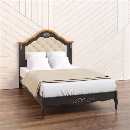 Кровать с мягким изголовьем 120*200 W212BL, Алетан - фото 117271