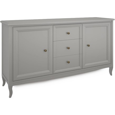 Комод широкий 3 ящика и 2 распашных фасада М403G серый, Алетан - фото 119470