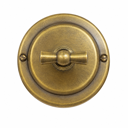 Перекрёстный переключатель ретро поворотный 1 кл. "Бронза" VINTAGE-BRASS 30301-1 - фото 120696