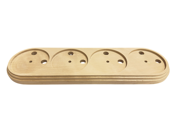 Подложка четырёхместная, натуральное дерево, VINTAGE-BRASS, PE4NAT - фото 120732