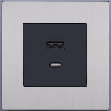 Розетка USB/C внутр. монтажа Bilbao (никель) - фото 87998