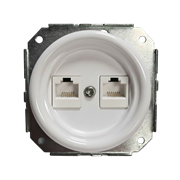 Механизм ретро розетки интернет, керамика, белый, Colony, Retrika B01-01
