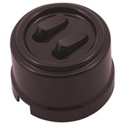 Выключатель клавишный, двойной, пластик, коричневый, Jantera, JCA.0K02.PG02