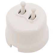 Выключатель тумблерный, двойной, пластик, белый, Jantera, JRE.0T02.PG00