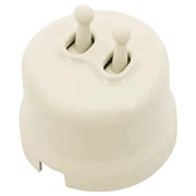 Кнопка тумблерная, звонковая, двойная, пластик, шалфей, Jantera, JRE.PT52.PG04