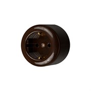 Розетка 1-местная, 220B, Schuco, евростандарт, керамика, коричневый, Jantera, JRO.1L61.CG02