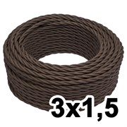Витой провод трехжильный, 3х1.5, 220В, 50м, коричневый, Jantera, JTW.731.TM02.050