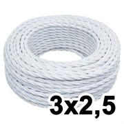 Витой провод трехжильный, 3х2.5, 220В, 50м, белый, Jantera, JTW.732.TM00.050