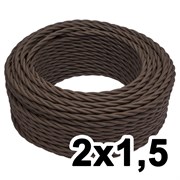 Витой провод двухжильный, 2х1.5, 220В, 10 м, коричневый, Jantera, JTW.721.TM02.010