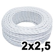 Витой провод двухжильный, 2х2.5, 220В, 10 м, белый, Jantera, JTW.722.TM00.010