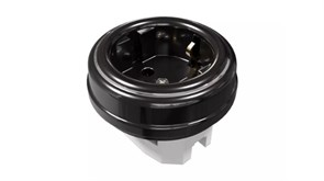 Ретро розетка фарфоровая с заземляющим контактом, без подъемной рамки, цвет - платина на черном, серия «МезонинЪ» GE70301-52k