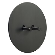 Выключатель 2х-тумблерный проходной, антрацит, Salvador, EU020102B02