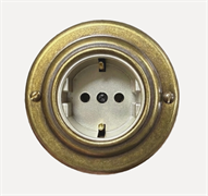 Розетка ретро с з/к и шторками, Шампань, Бронза VINTAGE-BRASS 20101-1Ш