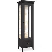 Витрина правая с зеркалом R Тесоро черная T601R/BL, Алетан