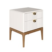 Тумба прикроватная 2 ящика BR302W White, Алетан