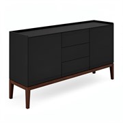 Комод широкий 3 ящика и 2 фасада MRS403BL Черный, Алетан