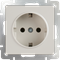 Розетка с заземлением (слоновая кость) W1171003 - фото 16796