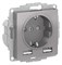 Алюминий SO + USB Розетка A+A, 5В/2,4А, 2х5В/1,2А, механизм Systeme Electric AtlasDesign ATN000330 - фото 74098