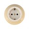 Розетка ретро керамическая с заземлением Песочный, Leanza Sabbioso РПЗ - фото 86969