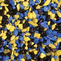 Грунт для аквариума Aquagrunt ЦВЕТНОЙ  /смесь № 11/ 3-5 мм, 1 кг. /синий+желтый+черный/ - фото 20362